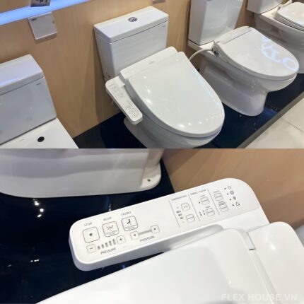 Bồn cầu 2 khối thân dài nắp rửa điện tử TOTO CS326DW18