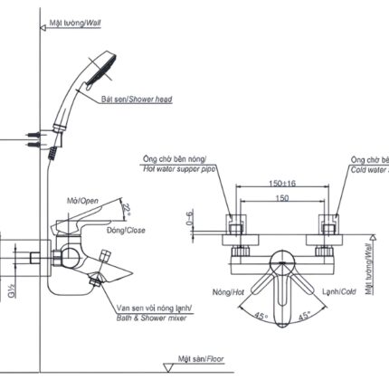 Củ sen tắm nóng lạnh bằng đồng LB TOTO TBS01302V