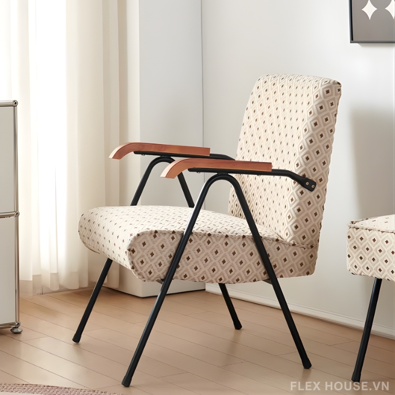 Ghế Armchair thư giãn bọc đệm Bắc Âu HM2629 5 Ghế Armchair thư giãn bọc đệm Bắc Âu HM2629 13
