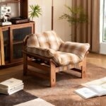 Ghế Armchair thư giãn khung gỗ tần bì bọc vải UH7365