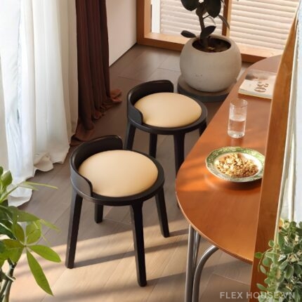 Ghế ăn gỗ cao su macaron không tựa GS7915