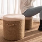 Ghế đôn trang trí dây đan vintage GA0909