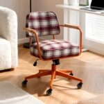 Ghế ngồi làm việc nâng hạ đệm caro cổ điển XM1358