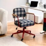 Ghế ngồi làm việc nâng hạ đệm caro cổ điển XM1358