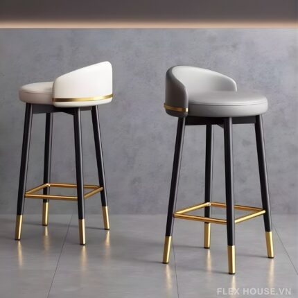 Ghế quầy bar chân thép cao cấp phong cách Ý CF8703