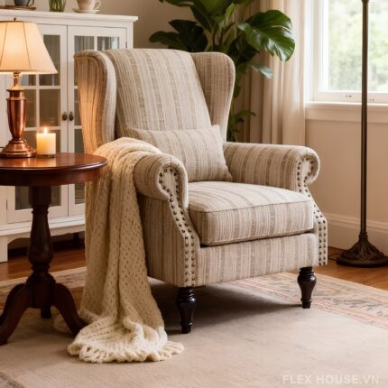 Ghế sofa đọc sách vải lanh phong cách Châu Âu MU3621