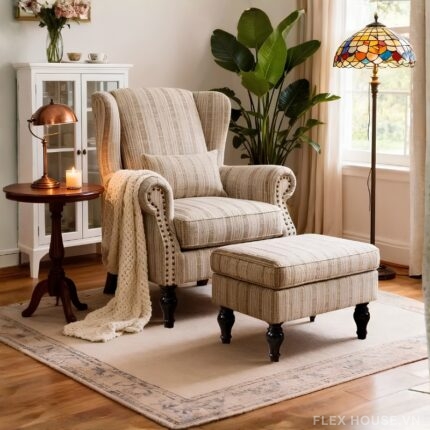 Ghế sofa đọc sách vải lanh phong cách Châu Âu MU3621