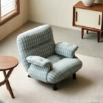 Ghế sofa đơn caro mùa hè phong cách Bắc Âu UH6507