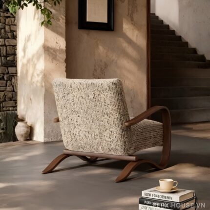 Ghế sofa đơn giả chân gỗ uốn cong sáng tạo MU0055