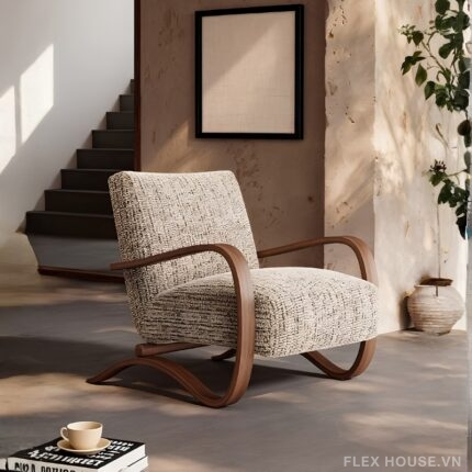Ghế sofa đơn giả chân gỗ uốn cong sáng tạo MU0055