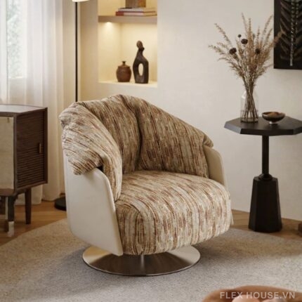 Ghế sofa đơn phòng khách xoay 360 độ phong cách Ý UH160