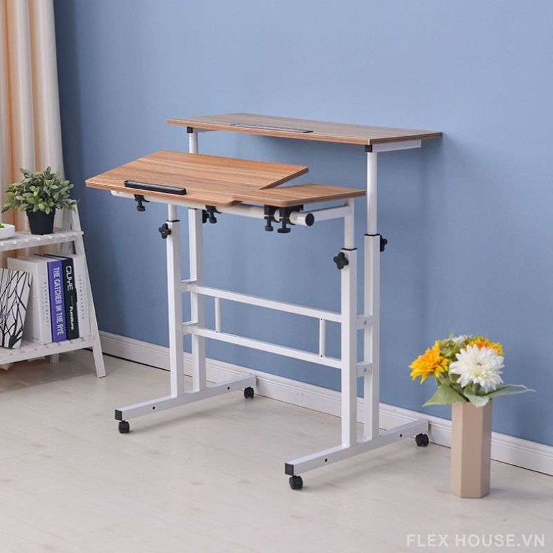 Bàn máy tính đứng di động nâng hạ HT4222 8 Bàn máy tính đứng di động nâng hạ HT4222 9