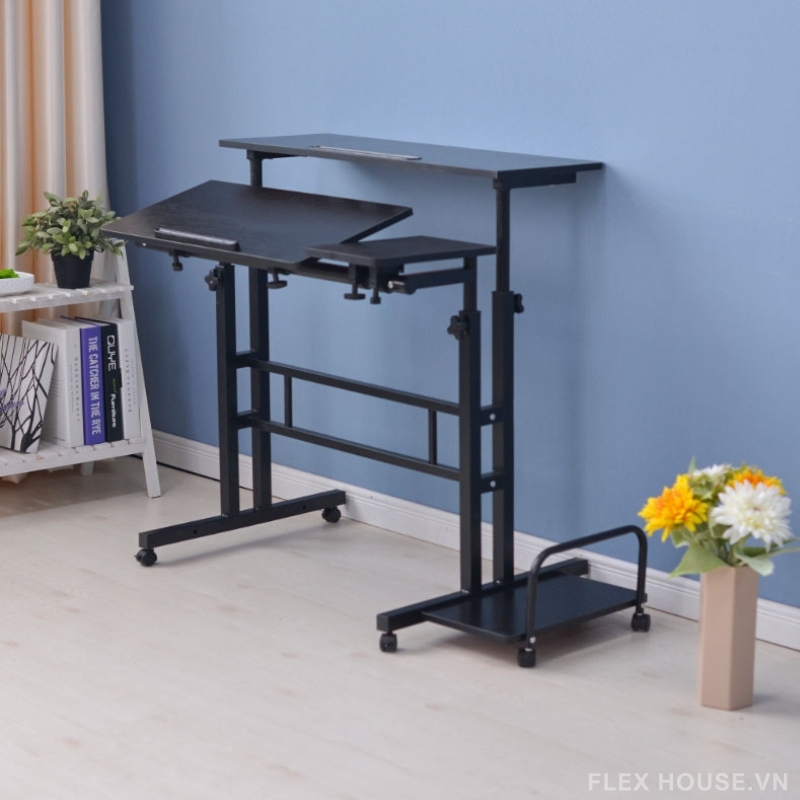 Bàn máy tính đứng di động nâng hạ HT4222 5 Bàn máy tính đứng di động nâng hạ HT4222 6