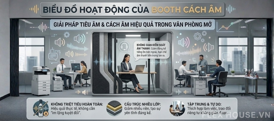 Đặt booth cách âm trong văn phòng mở có hiệu quả không? 2 Booth cách âm