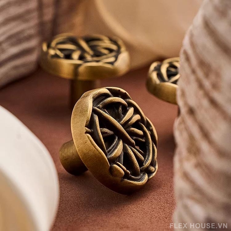 Núm tay nắm tủ đồng hoa văn đan lưới Retro LT4232 5 Núm tay nắm tủ đồng hoa văn đan lưới Retro LT4232 10