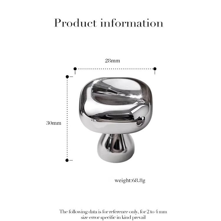 Núm tay nắm tủ đồng mạ chrome khối vuông bo mềm LT6140 14 Núm tay nắm tủ đồng mạ chrome khối vuông bo mềm LT6140 21