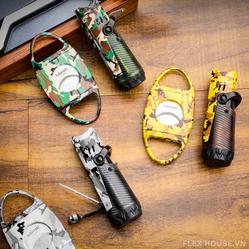 Set phụ kiện cigar 2 món họa tiết camouflage LBS0105 (1) Set phụ kiện cigar 2 món họa tiết camouflage LBS0105