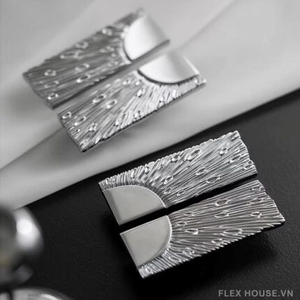 Tay nắm tủ đồng decor màu bạc kiểu Âu LT3254