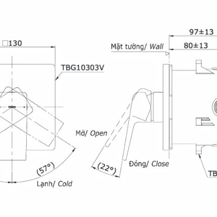 Van sen tắm gật gù điều chỉnh nóng lạnh TOTO TBG10303VA
