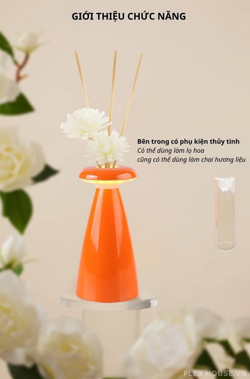 Đèn bàn cảm ứng cắm hoa tinh dầu thơm Lumi Vase MS0944