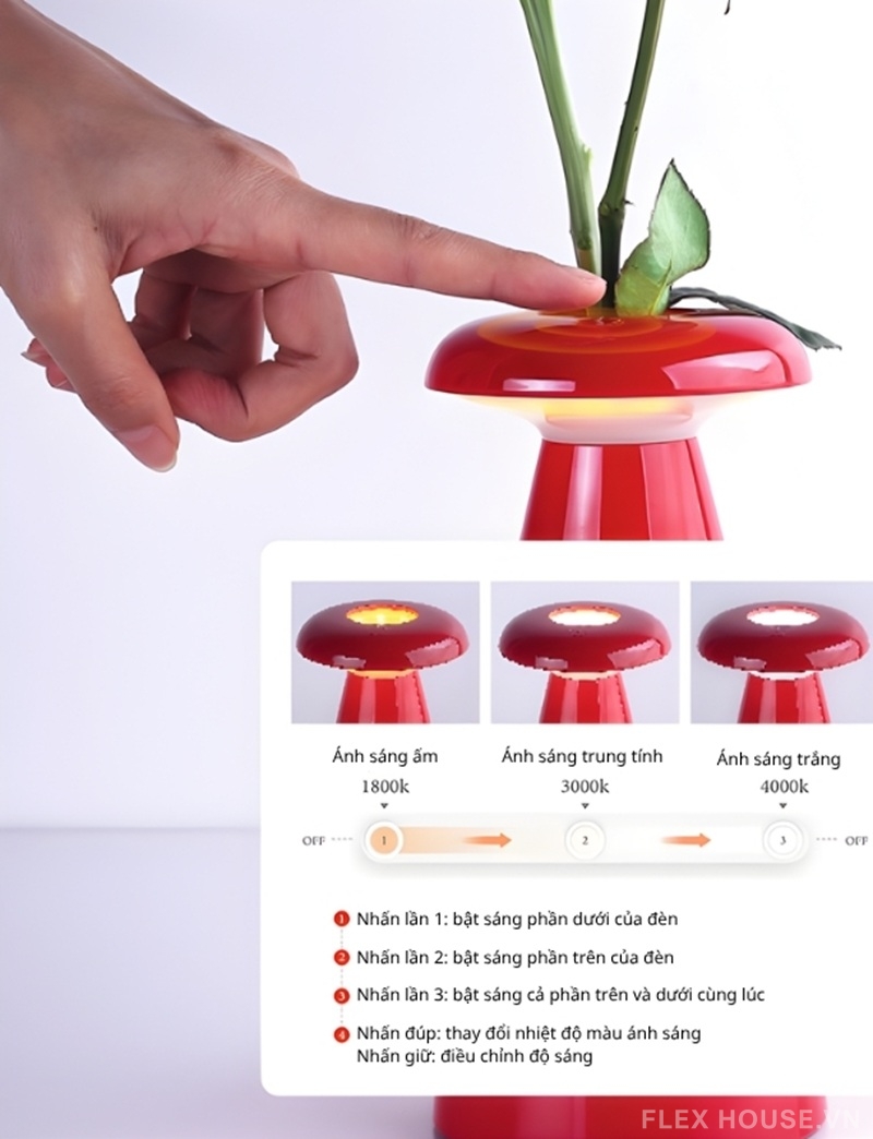 Đèn bàn cảm ứng decor phòng khách Phúc Hoa Đăng MS0945