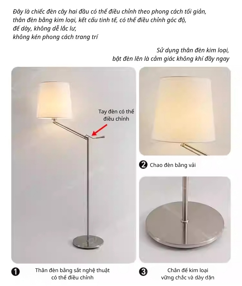 Đèn cây điều chỉnh chiều cao Chic and Basic AJD2849 4 Đèn cây điều chỉnh chiều cao Chic and Basic AJD2849