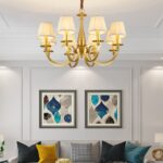 Đèn chùm bằng đồng thả trần biệt thự kiểu Mỹ GH6643