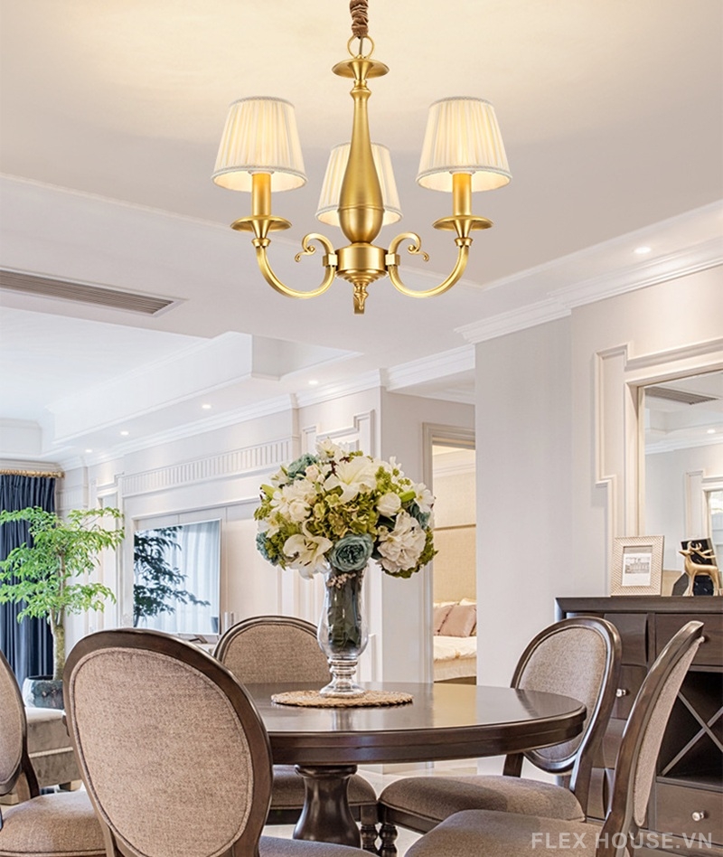 Đèn chùm bằng đồng thả trần biệt thự kiểu Mỹ GH6643 2 Đèn chùm bằng đồng thả trần biệt thự kiểu Mỹ GH6643