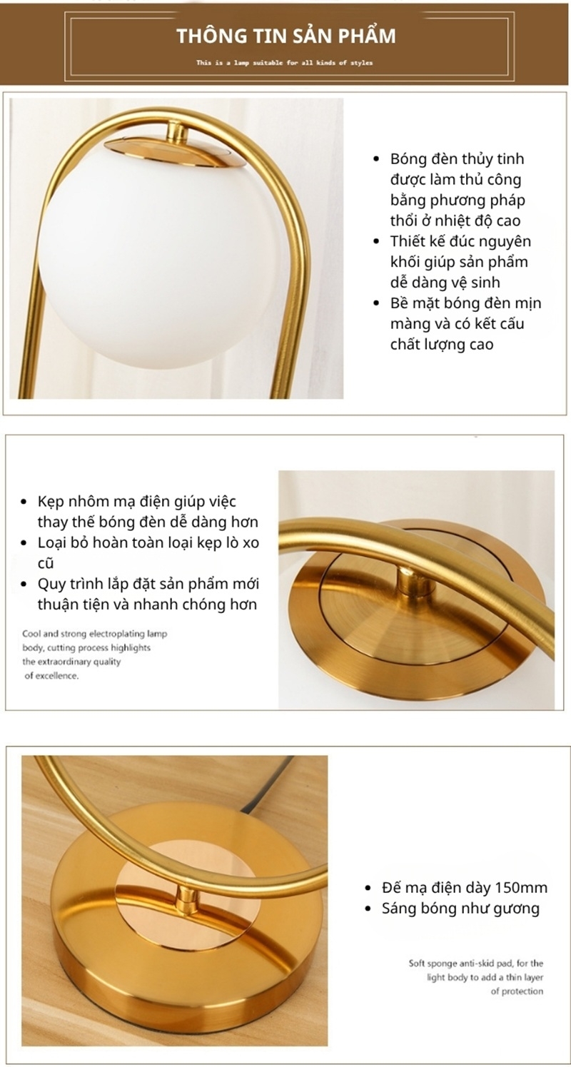 Đèn ngủ để bàn bằng thủy tinh kiểu Bắc Âu LW2286 4 Đèn ngủ để bàn bằng thủy tinh kiểu Bắc Âu LW2286