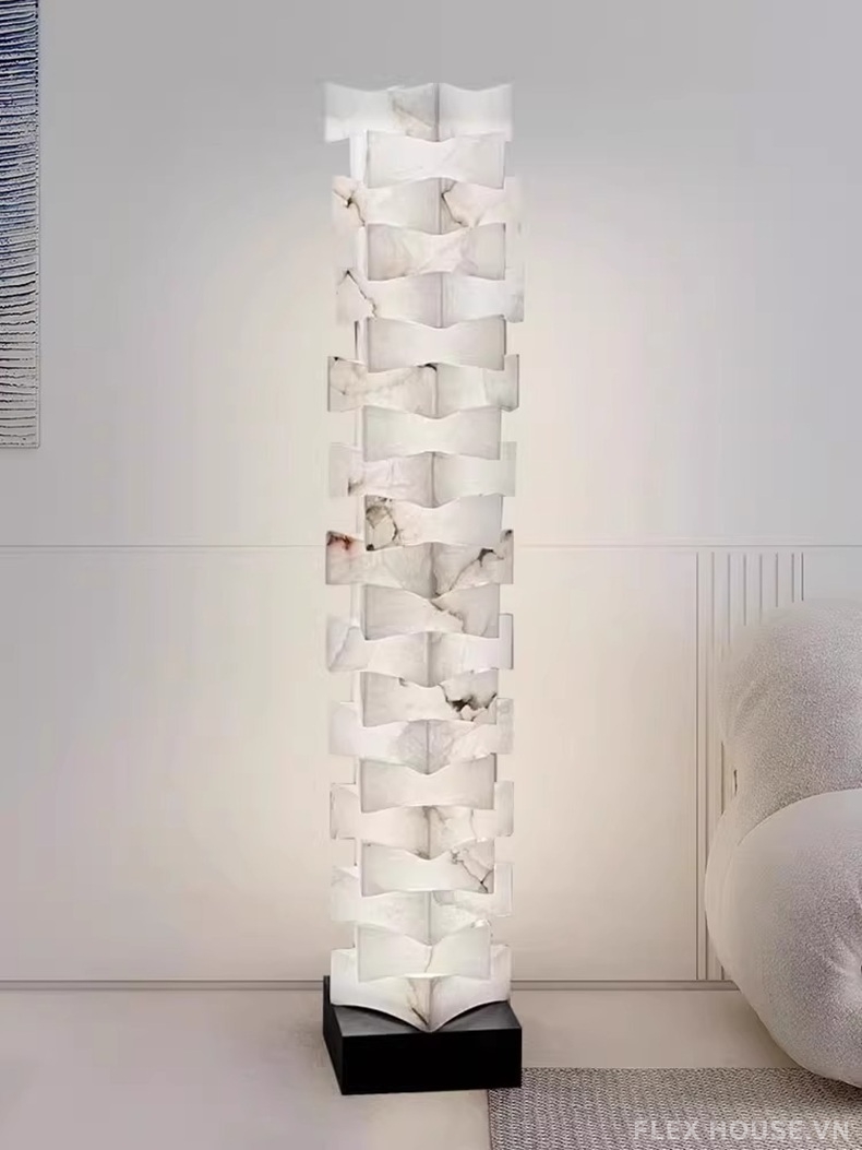 Đèn sàn trụ đá vân mây Bạch Thạch Thiên Đăng JWJ2297 9 Đèn sàn trụ đá vân mây Bạch Thạch Thiên Đăng JWJ2297