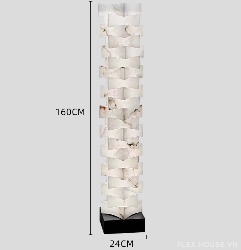 Đèn sàn trụ đá vân mây Bạch Thạch Thiên Đăng JWJ2297 3 Đèn sàn trụ đá vân mây Bạch Thạch Thiên Đăng JWJ2297