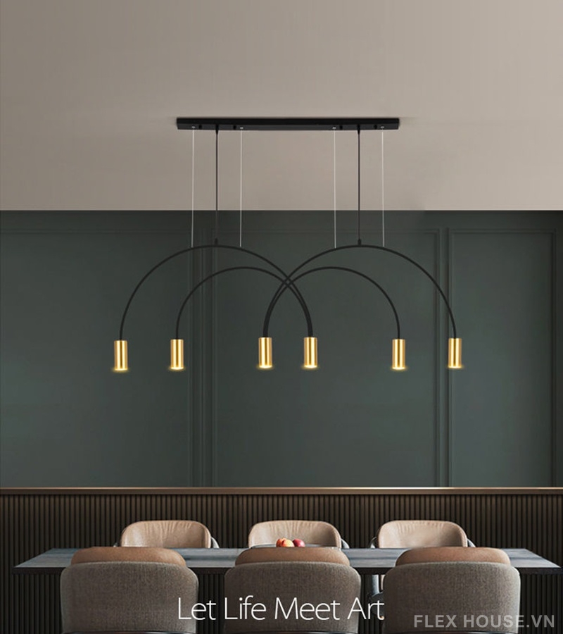 Đèn thả bàn ăn quầy bar dáng vòng cung Nordic YSG7651 3 Đèn thả bàn ăn quầy bar dáng vòng cung Nordic YSG7651