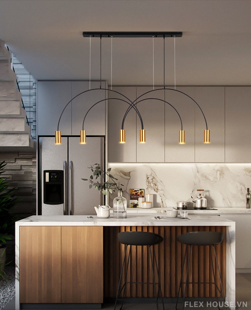 Đèn thả bàn ăn quầy bar dáng vòng cung Nordic YSG7651 1 Đèn thả bàn ăn quầy bar dáng vòng cung Nordic YSG7651