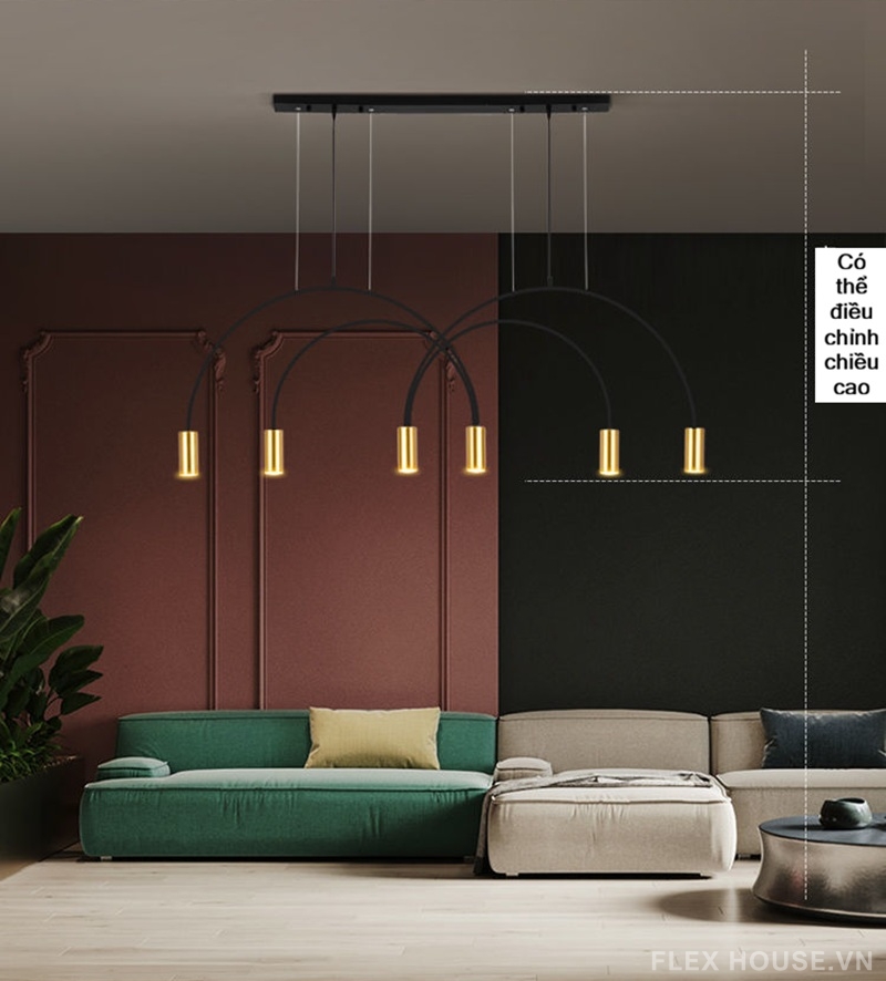Đèn thả bàn ăn quầy bar dáng vòng cung Nordic YSG7651 5 Đèn thả bàn ăn quầy bar dáng vòng cung Nordic YSG7651