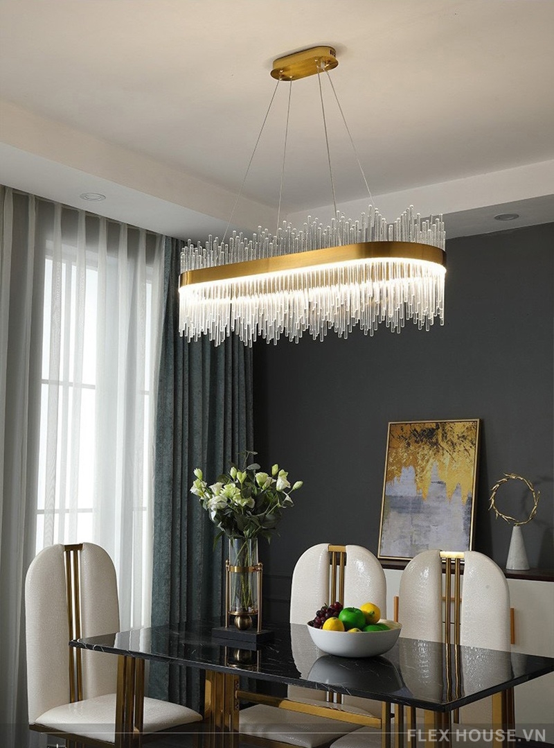 Đèn thả trần màn mưa pha lê decor showroom TPL01N800 1 Đèn thả trần màn mưa pha lê decor showroom TPL01N800