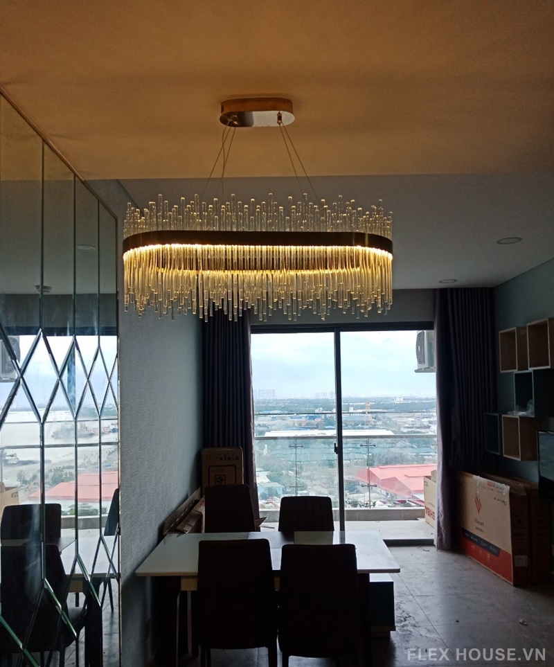 Đèn thả trần màn mưa pha lê decor showroom TPL01N800 3 Đèn thả trần màn mưa pha lê decor showroom TPL01N800