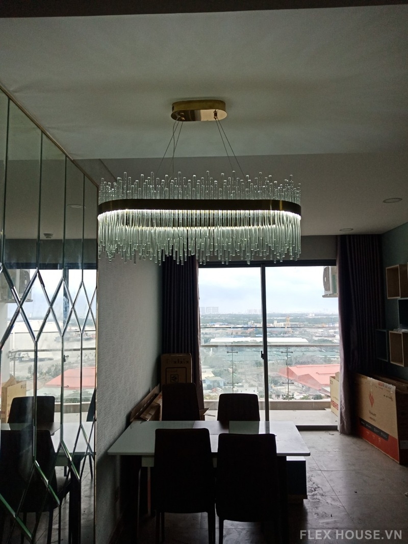 Đèn thả trần màn mưa pha lê decor showroom TPL01N800 2 Đèn thả trần màn mưa pha lê decor showroom TPL01N800