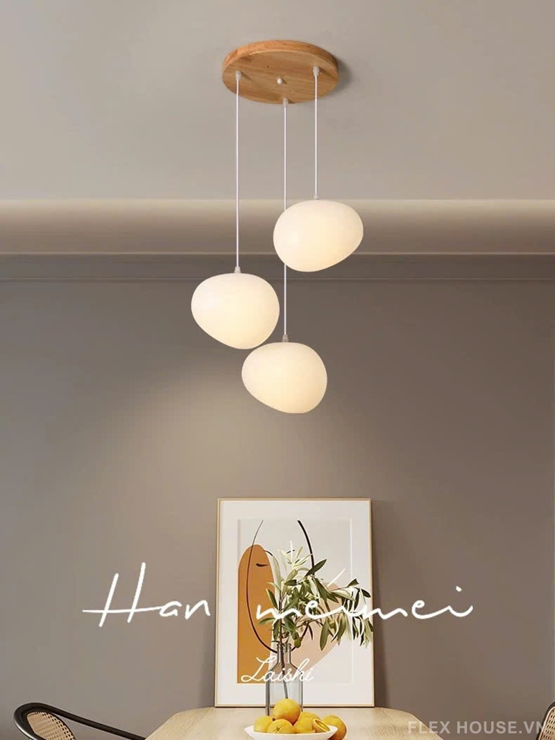 Đèn thả trần thủy tinh hình đá cuội Nordic TT46 1 Đèn thả trần thủy tinh hình đá cuội Nordic TT46