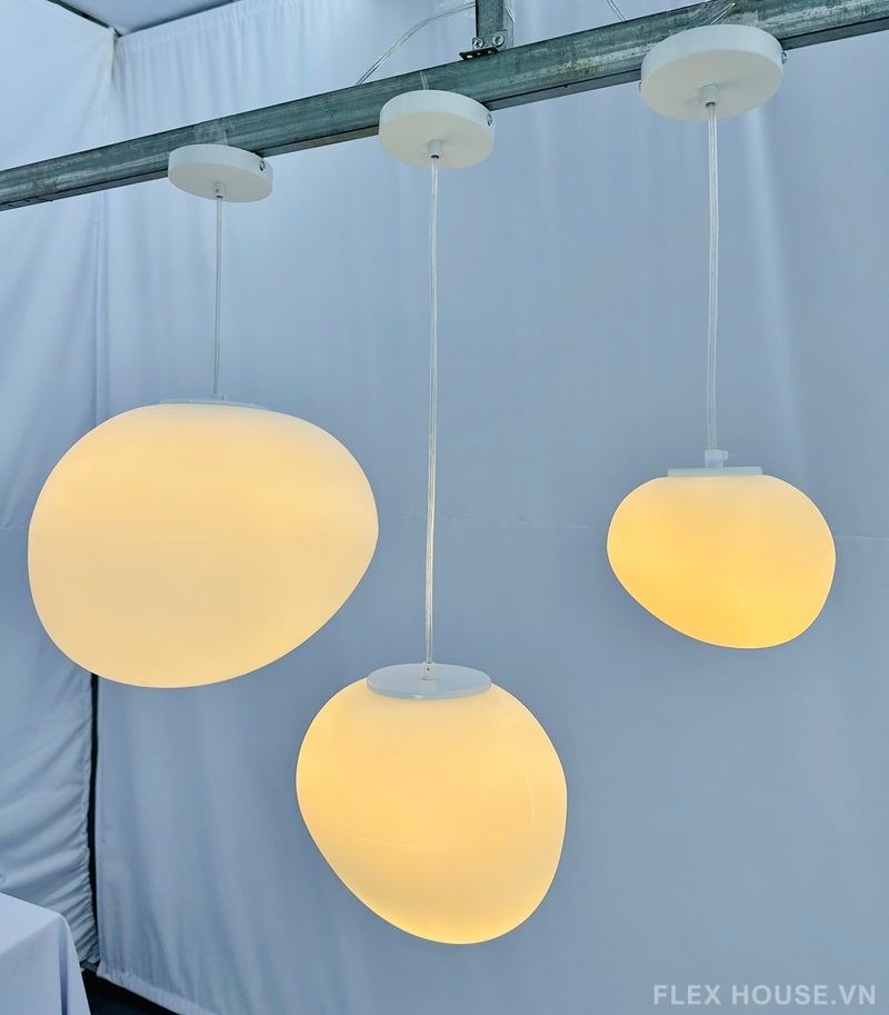Đèn thả trần thủy tinh hình đá cuội Nordic TT46 7 Đèn thả trần thủy tinh hình đá cuội Nordic TT46