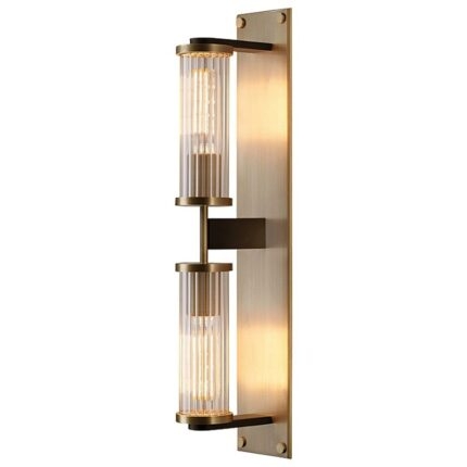 Đèn tường bằng thép chao kính sọc độc đáo QC9708