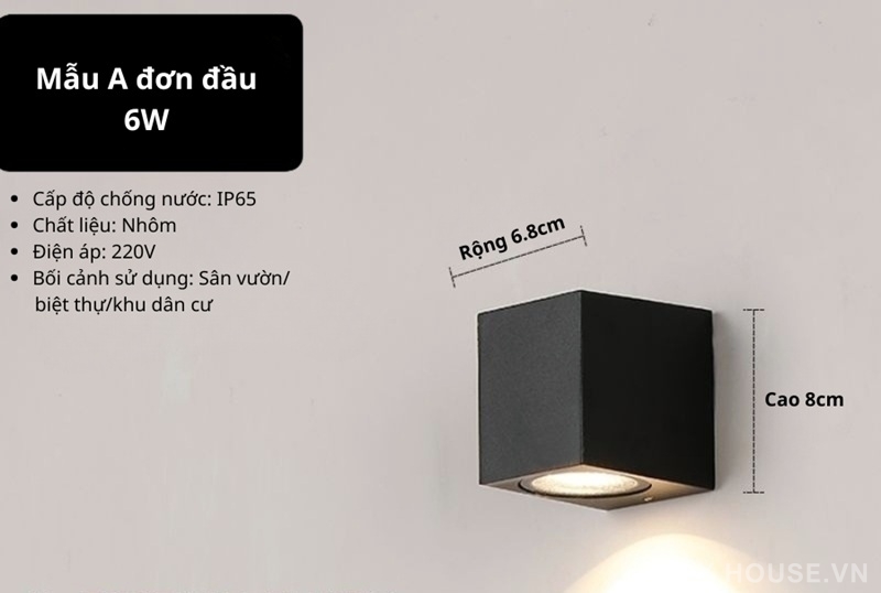 Đèn tường ngoài trời khối vuông Minimal Cube ZF6759-A 3 Đèn tường ngoài trời khối vuông Minimal Cube ZF6759-A.6