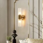 Đèn tường thân kim loại chao thủy tinh vân nứt RJ7354