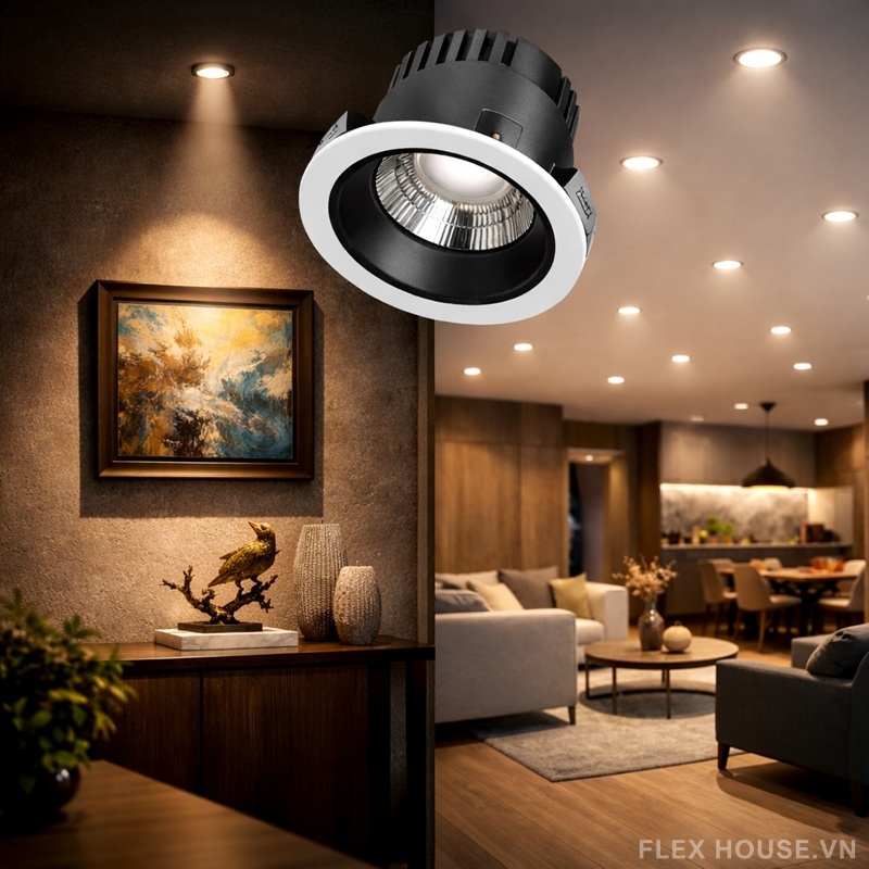 Khi nào dùng đèn downlight chiếu sâu? Cách chọn góc chiếu phù hợp