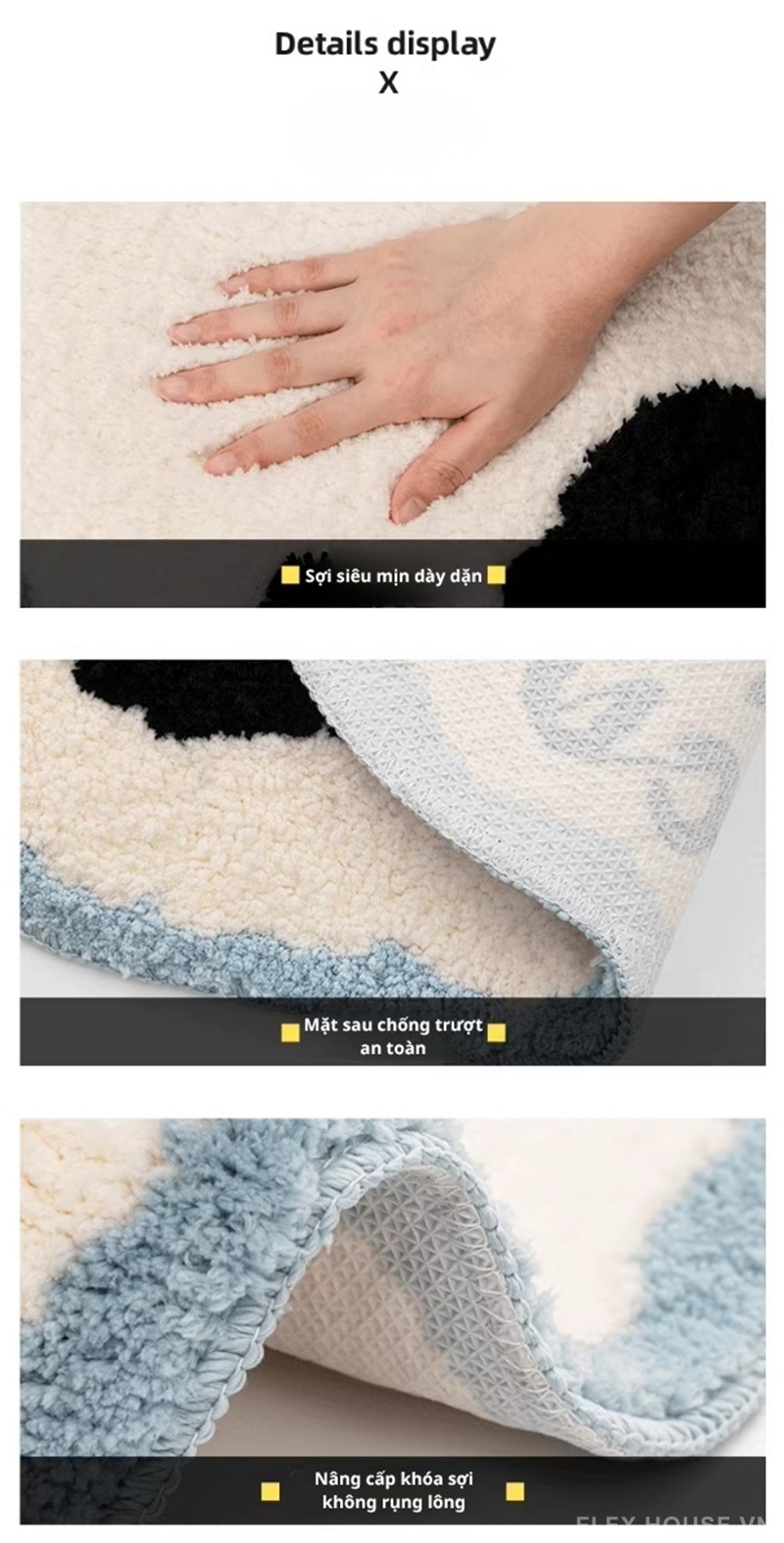 Thảm Cashmere decor phòng ngủ hình chó Maltese QZ4391 2 Thảm Cashmere decor phòng ngủ hình chó Maltese QZ4391