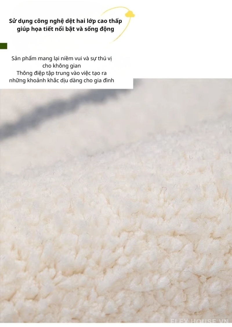 Thảm dệt kim chần bông êm ái decor phòng bé gái QZ4392 2 Thảm dệt kim chần bông êm ái decor phòng bé gái QZ4392