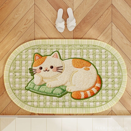 Thảm chống trượt nhà tắm Kawaii Cozy Cat XF8110.02