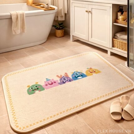 Thảm chùi chân chống trượt Little Monster XF2199