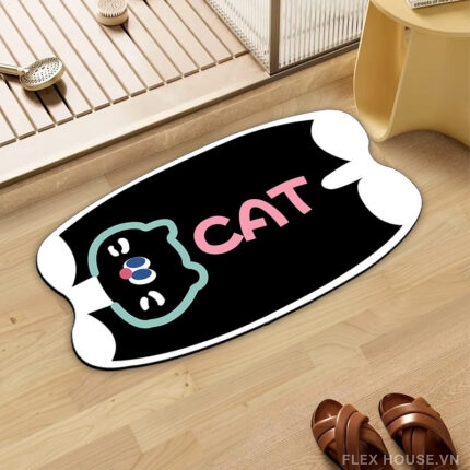 Thảm chùi chân khu giặt mèo Blackie đen sạch sẽ SH6508