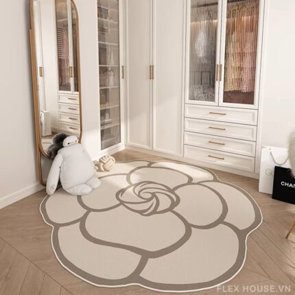 Thảm dệt hoa trà Camellia decor góc tủ đồ bedroom HY8477.01