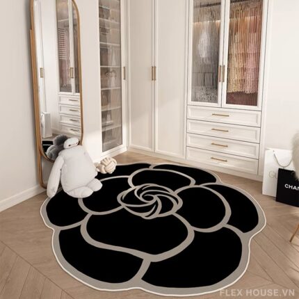 Thảm dệt hoa trà Camellia decor góc tủ đồ bedroom HY8477.02